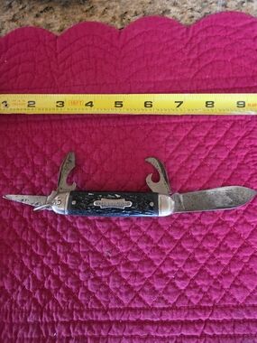 Kamp King Vintage Multi-Tool Pocket Knife with Dark Brown Handle